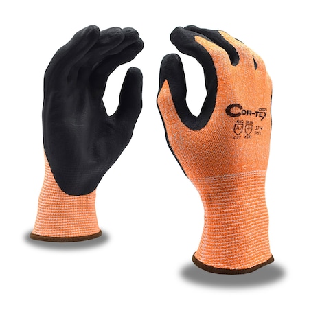 Cordova High-Performance Cut-Resistance, Steel, Glass Gloves, Hi-Vis Orange Shell, COR-TEX, S, PR 3714S